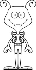 Cartoon Smiling Hiker Ant