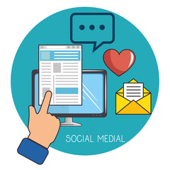 social media and network communication vector illustration graphic design