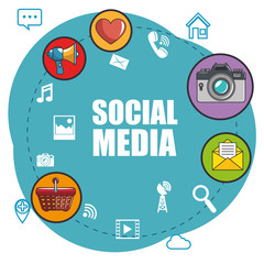 social media and network communication vector illustration graphic design