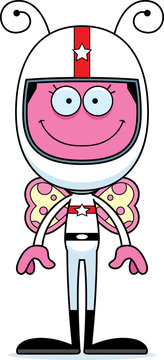 recommend clip art: Cartoon Smiling Race Car Driver Butterfly