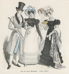 Costume 1820-1825. Date: early 1820s