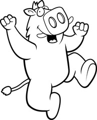 Obraz premium Boar Jumping