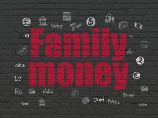 Banking concept: Family Money on wall background