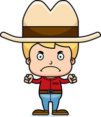 Cartoon Angry Cowboy Boy