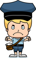 Cartoon Angry Mail Carrier Boy