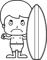 Cartoon Angry Surfer Boy