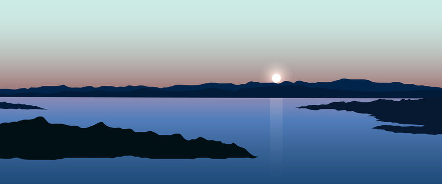 Illustration of landscape with sea