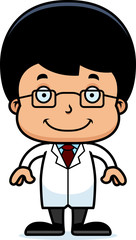 Cartoon Smiling Scientist Boy