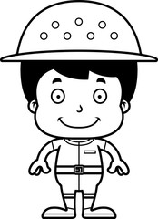 Cartoon Smiling Zookeeper Boy