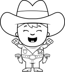 Excited Little Cowboy