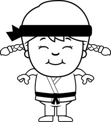 Smiling Cartoon Karate Kid