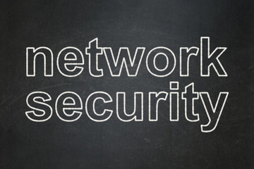 Privacy concept: Network Security on chalkboard background