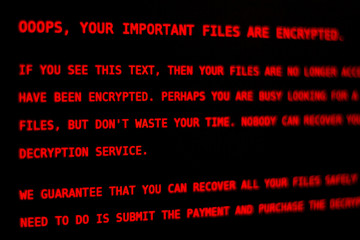 Computer virus Petya.A. Lock screen.