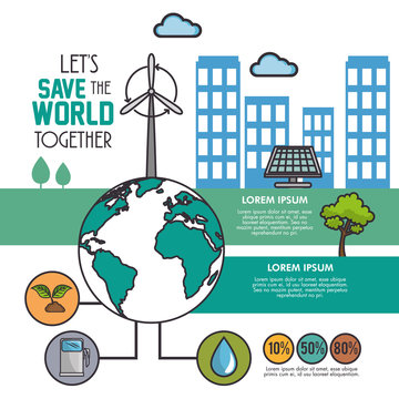 Green Eco concept background and save the world concept design vector illustration graphic