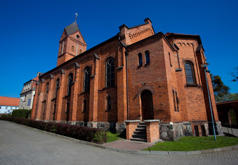 Kościół Garnizonowy, wzniesiony w latach 1874-1875 dla garnizonu pruskiego, budowla neoromańska, Chełmno, Polska  - obrazy, fototapety, plakaty