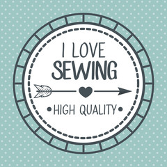 vintage hand made logotypes and labels craft knitting art labels tags with lettering vector illustration graphic design