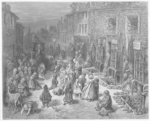 Dudley Street - Slum - 1870. Date: 1870