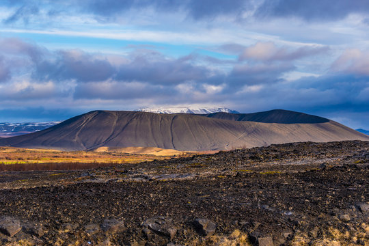 Hverfjall volcanic crater near lake Myvatn in Iceland