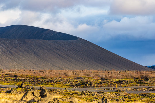 Hverfjall volcanic crater near lake Myvatn in Iceland