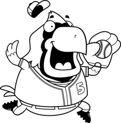 Cartoon Cardinal Baseball