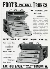 Advert for J. W Foot's - Son patent trunks 1898. Date: 1898