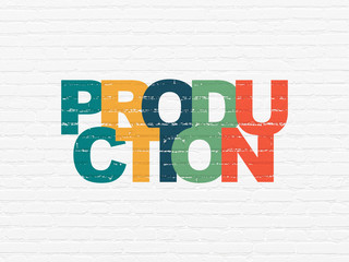 Finance concept: Production on wall background