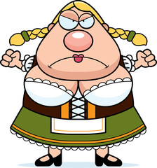 Cartoon Oktoberfest Woman Angry