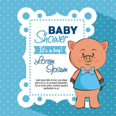 baby shower boy invitation card vector illustration graphic design
