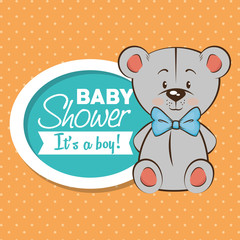 baby shower boy invitation card vector illustration graphic design