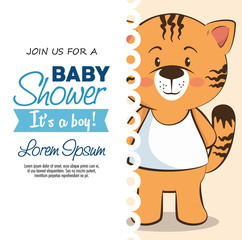 baby shower boy invitation card vector illustration graphic design