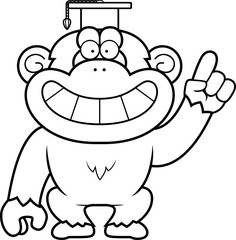 Cartoon Chimpanzee Professor