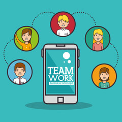 teamwork business concept network communication vector illustration graphic design