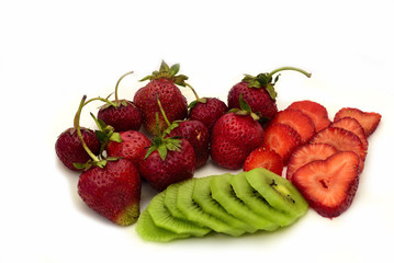 Strawberries and kiwi. 