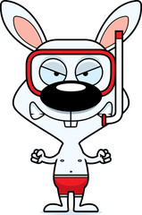 Cartoon Angry Snorkeler Bunny
