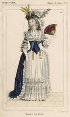 Fototapeta na wymiar Costume - Woman 1790. Date: 1790