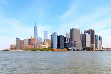 Downtown New York City from Harbor