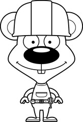 Cartoon Smiling Construction Worker Mouse