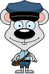 Cartoon Smiling Mail Carrier Mouse
