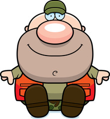 Cartoon Hunter Sitting