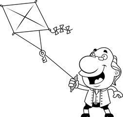 Cartoon Ben Franklin Kite
