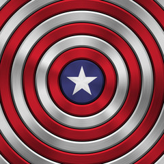 4th of July Independence Day metal background with circular polished, brushed concentric texture, chrome, silver, steel for logo, wallpapers, design concepts, web, prints. Vector illustration. - 162433357