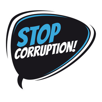 stop corruption retro speech balloon