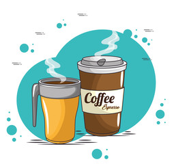 coffee cups icon vector illustration graphic design