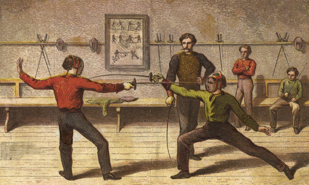 Fencing - circa 1850. Date: circa 1850