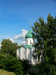 Fototapeta na wymiar Old Russian church in the forest