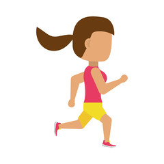 Fototapeta na wymiar Woman running cartoon icon vector illustration graphic design