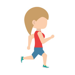 Woman running cartoon icon vector illustration graphic design