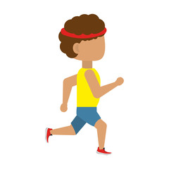 Man running cartoon icon vector illustration graphic design