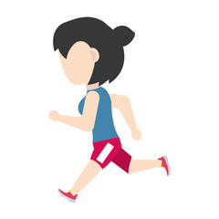 Woman running cartoon icon vector illustration graphic design