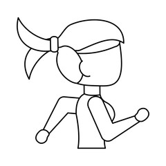 Woman running cartoon icon vector illustration graphic design